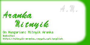 aranka mitnyik business card